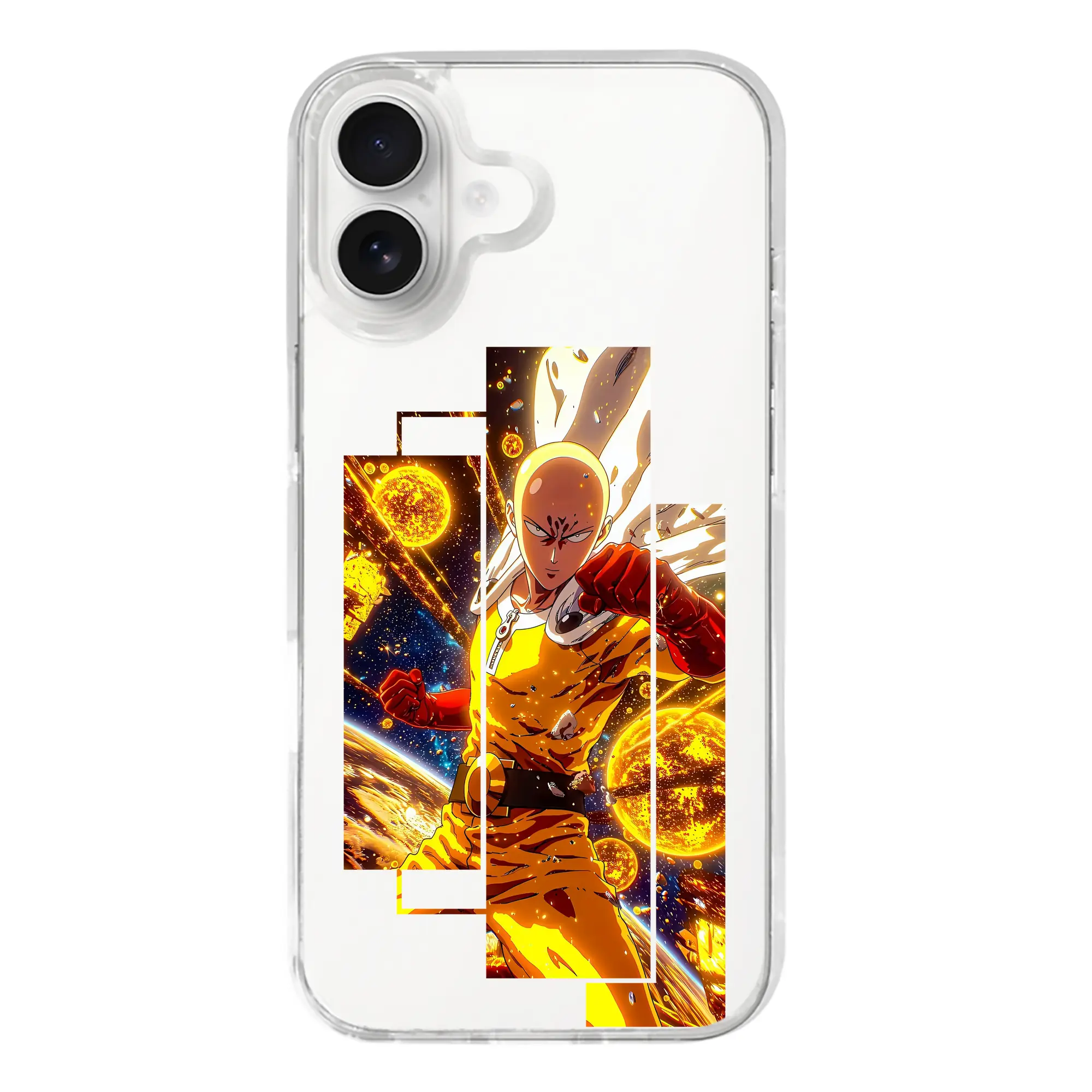 ワンパンマン グッズ サイタマ - iPhone 17シリーズ 透明スマホケース – 薄型・耐衝撃・精密フィット保護カバー